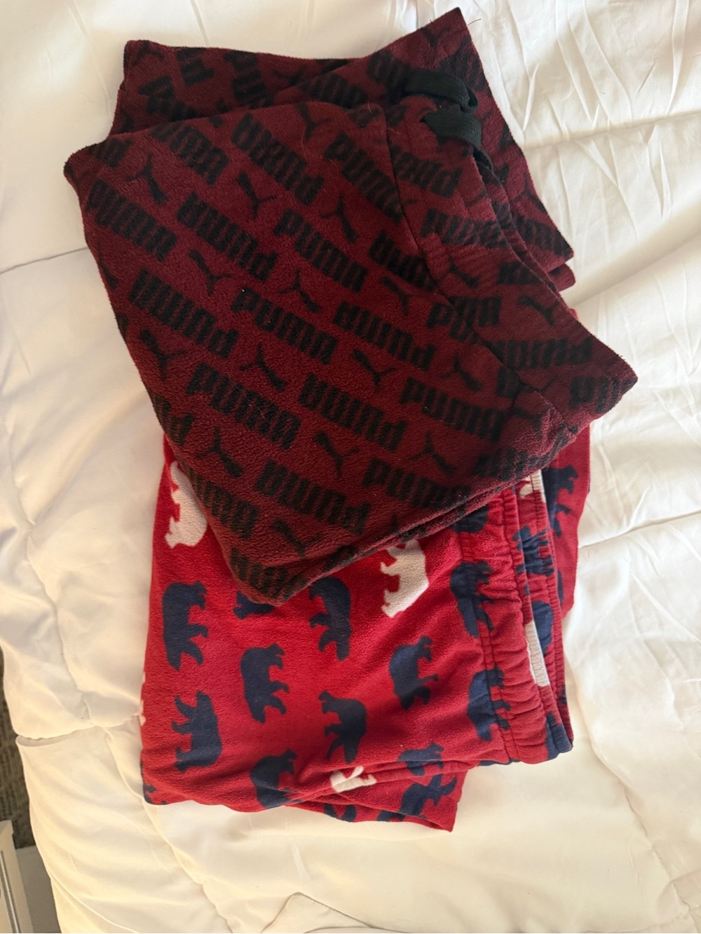 2 Men’s Red & Black & Red & Blue Fleece Pajama Pants